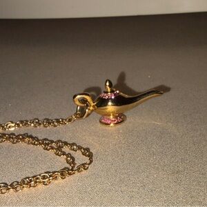 Disney’s Gold and Pink Lamp Pendant Necklace
